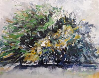 Full Beech and Oak in Summer by Kevin Tole, Painting, Oil on canvas