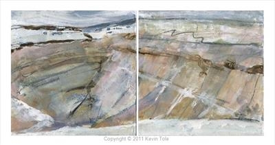 Pitwall Diptych 2 by Kevin Tole, Painting, Acrylic on canvas